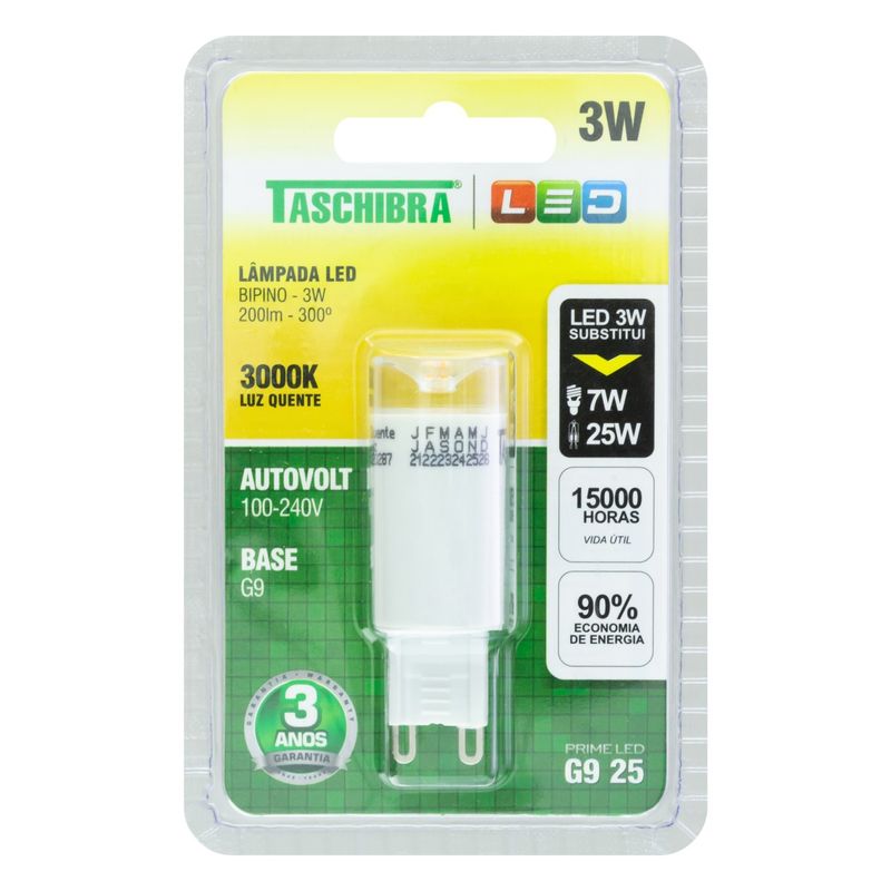 LampadaLedG9253000KTaschibra3W-62040