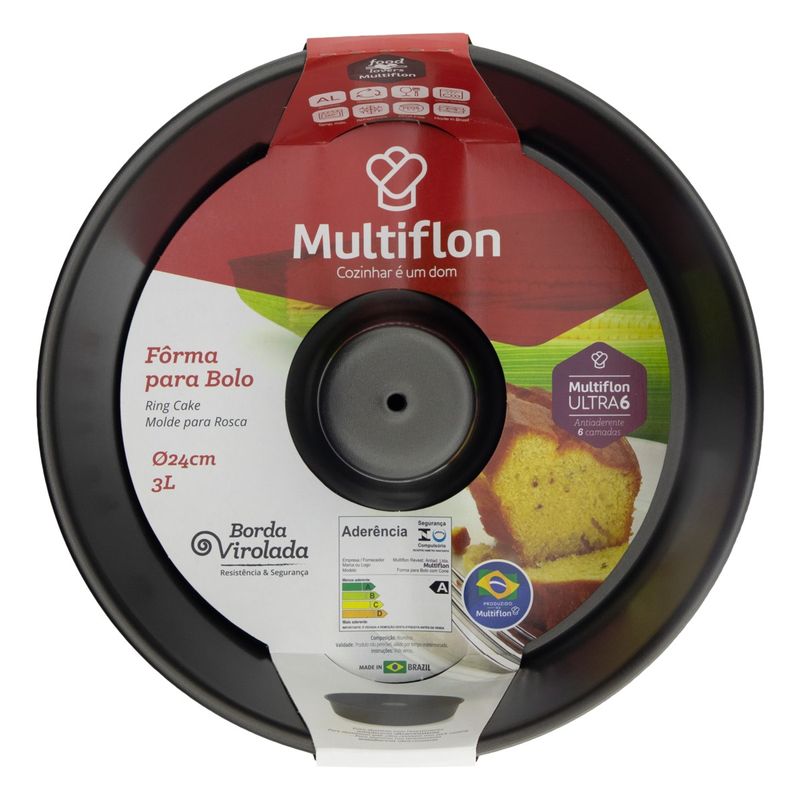 FormaRedondaemAluminioAntiaderenteMultifloncomConeparaBolo3l24cm-71300