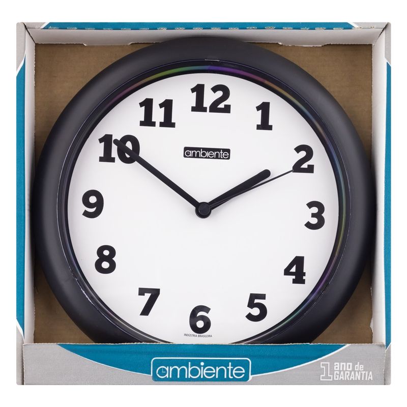 RelogiodeParedeRedondoAmbienteQuartzPreto24cmRelogiodeParedeRedondoAmbienteQuartzPreto-72342
