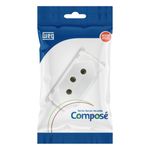 ModuloTomada2Pinos+TerraBrancaWegCompose10A-74943