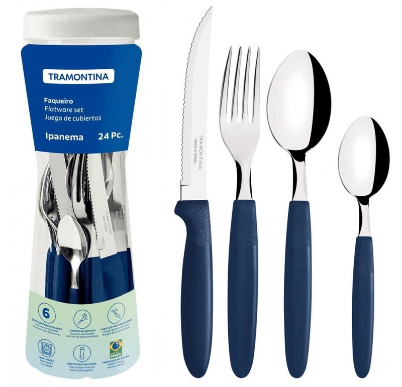 FaqueiroemInoxCaboAzulTramontinaIpanema24pecas-141802