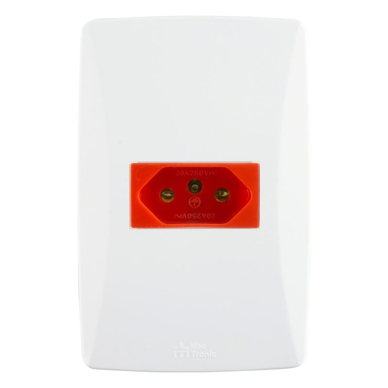 TomadaHorizontalVermelha2Pinos+TerraMec-TronicPetra20A-83070