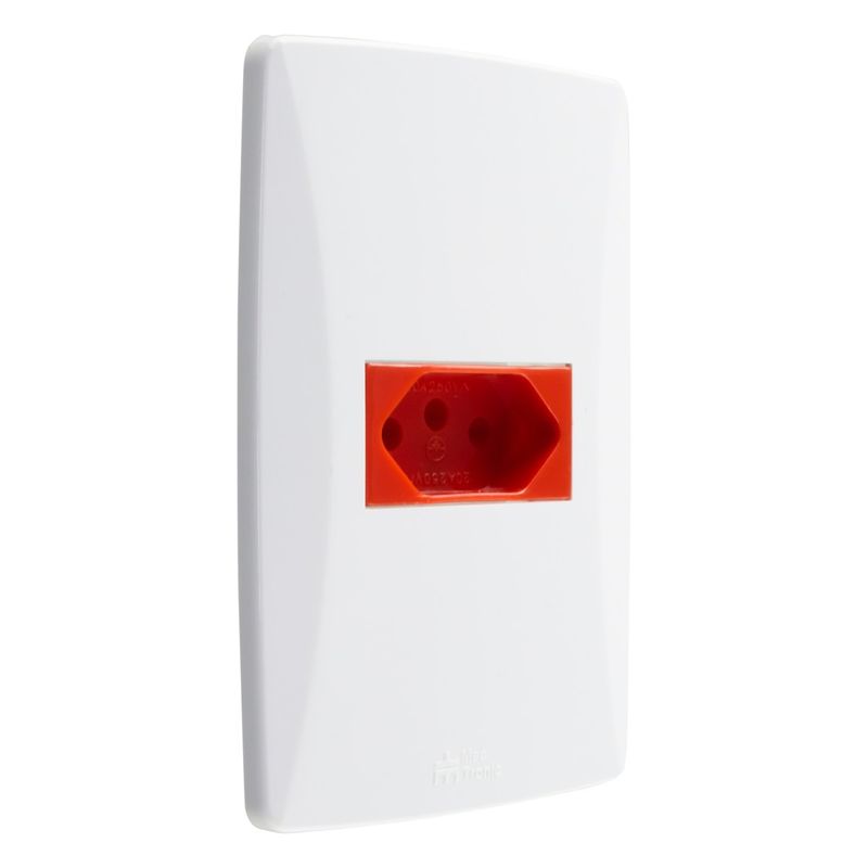 TomadaHorizontalVermelha2Pinos+TerraMec-TronicPetra20A-83071