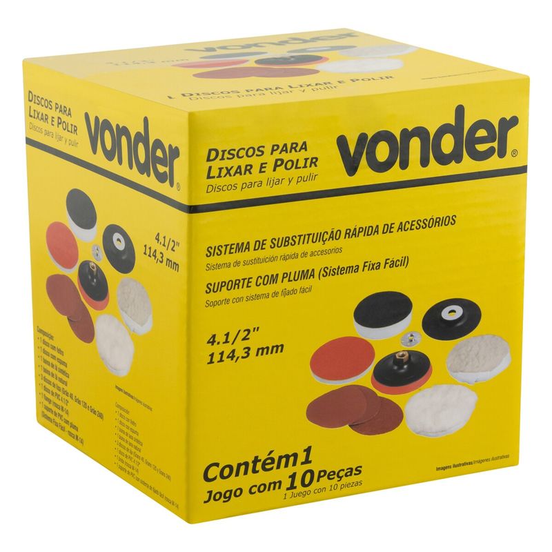 JogodeDiscosparaLixarePolirVonder41/2``10unidades-35007