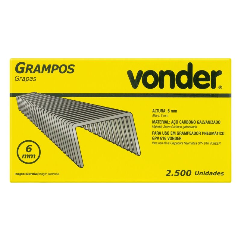 GrampodeAcoCarbonoGalvanizadoVonder6mm2500unidades-35077