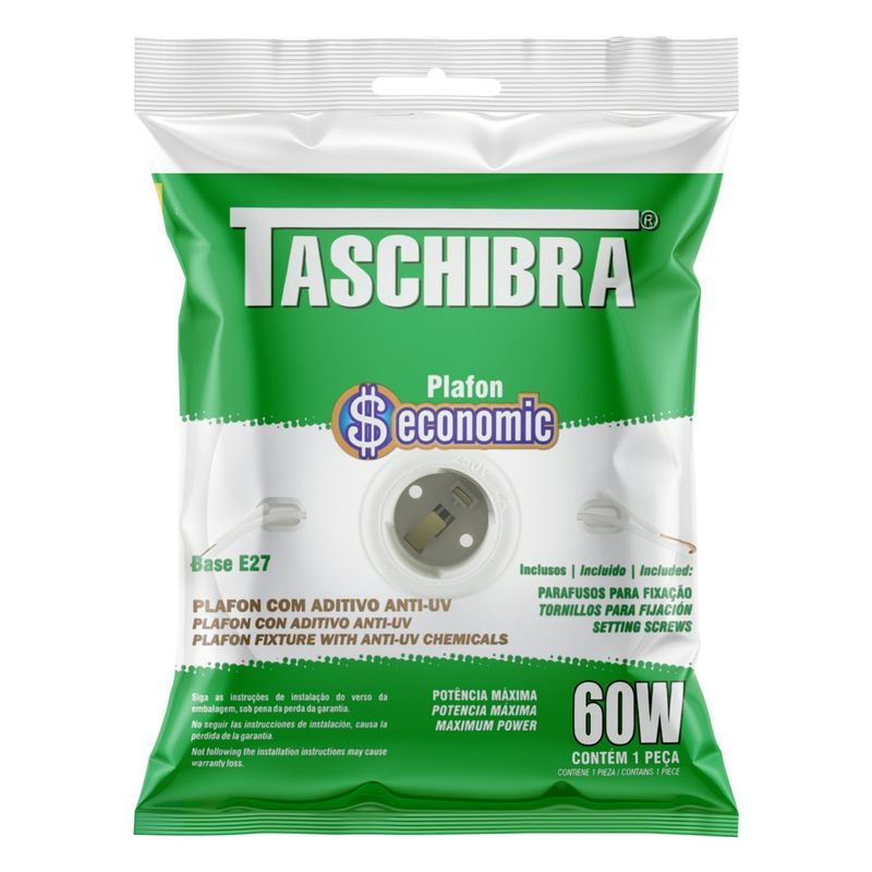 PlafoncomSoqueteBrancoTaschibraEconomic1xE27-39577