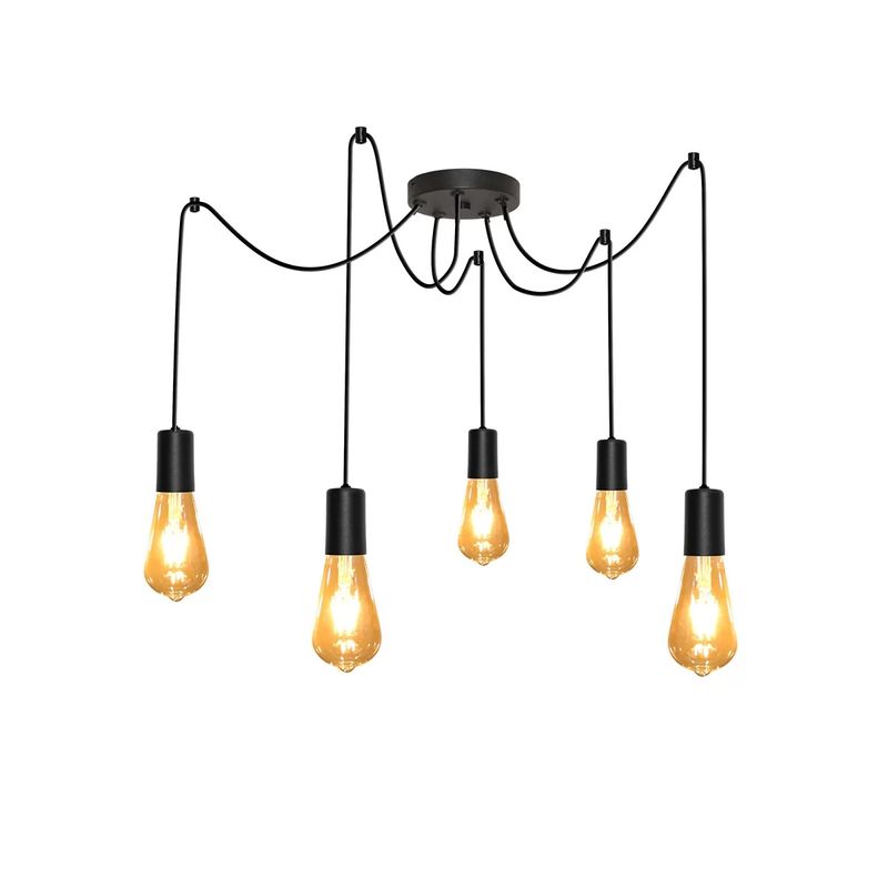 PendentedeAluminioTearsPretoTaschibra5xE27-82397