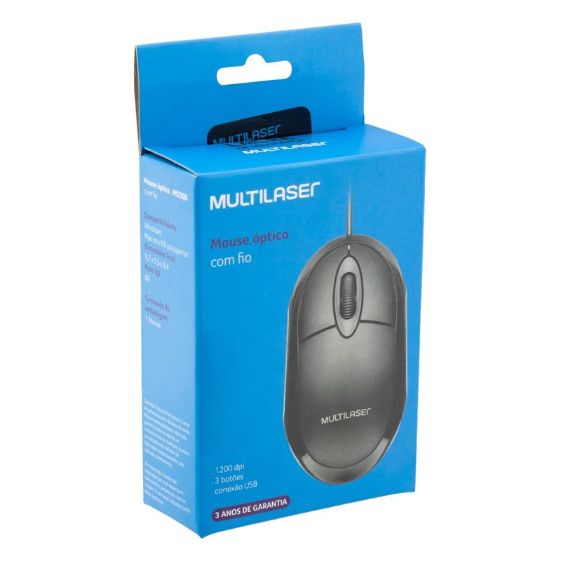 MouseOpticocomFioUSBClassicMultilaserPreto-102289