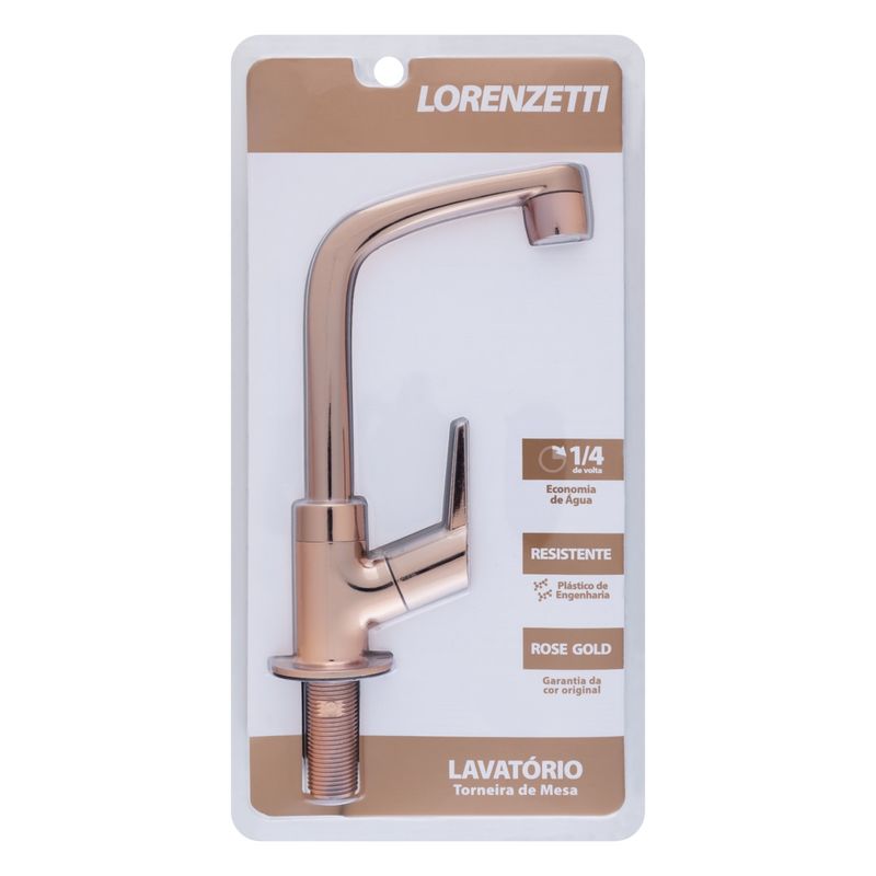 TorneiradeBancadaparaLavatorioLorenzettiRoseGold1/4deVolta-107080