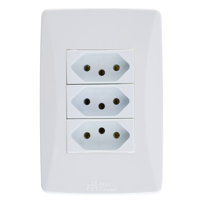 TomadaTripla2pinos+Terra10AMec-TronicPetra-5750