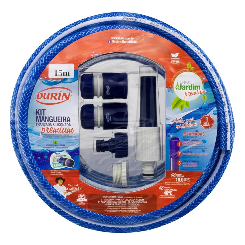 KitMangueiraparaJardimTrancadaDurin6pecas1/2``15m-6834