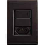 Interruptor2TeclaSimples+TomadaTramontinaLizPreto-151404