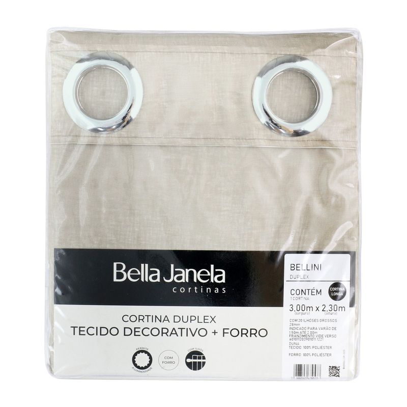 CortinaDuplexBelliBellaJanelaBege230mx300m-153886