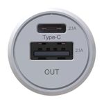 CarregadorVeicularTipoC+USB21AElgBranco-152409