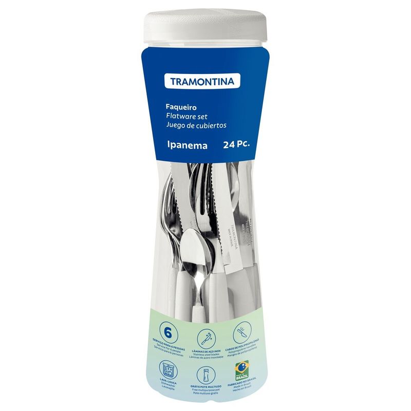 FaqueirodeInoxIpanemaBrancoTramontinacom24pecas-157629