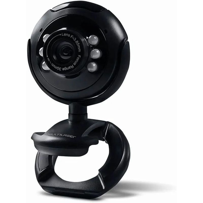 WebcamStandard480p30fpsMultilaserLedNoturnocomBotaoSnapshotMicrofoneConexaoUsb-152135