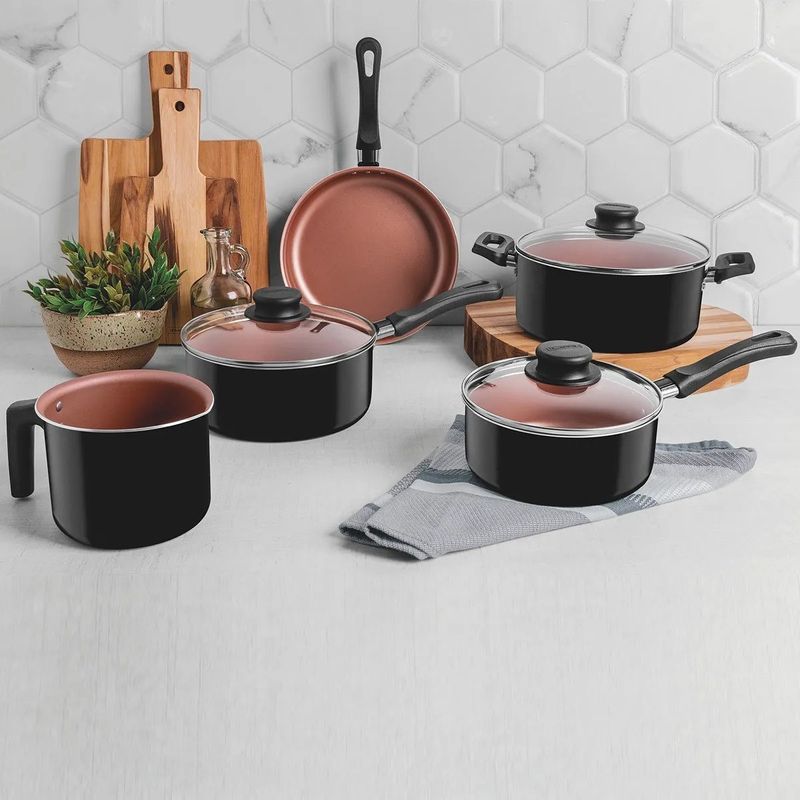 ConjuntodePanelasemAluminioAntiaderenteTramontinaCaribePreta5Pecas-169701