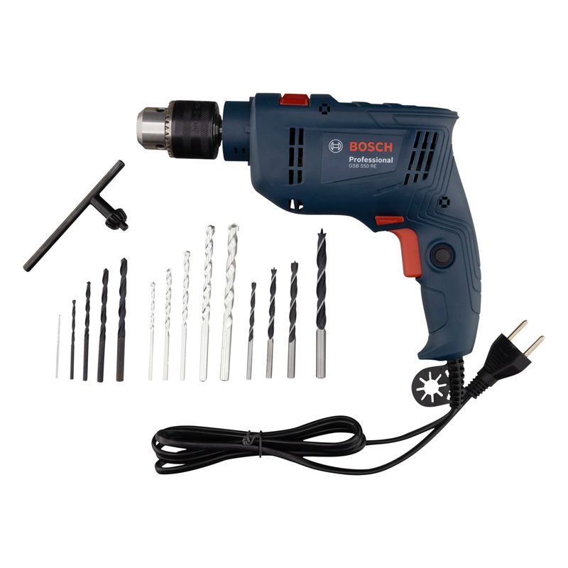 FuradeiradeImpactoProfissional+Conjuntocom14BrocasBosch550W127V-85551