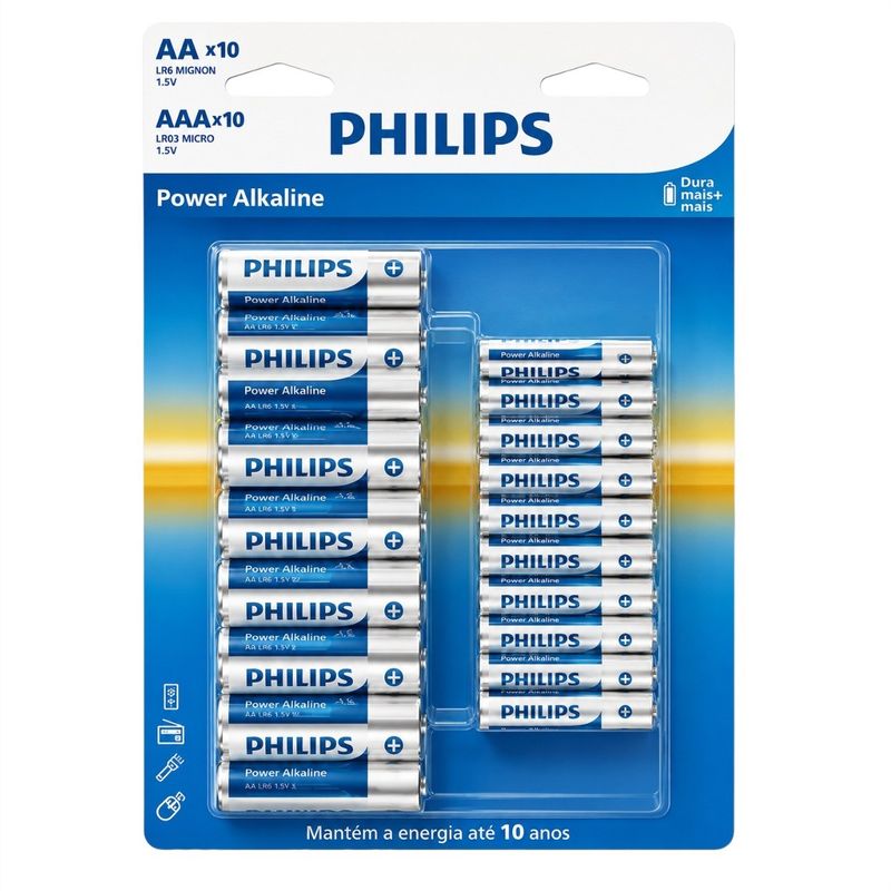 PilhaAlcalinaAAAeAAPhilipscom20unidades-171820
