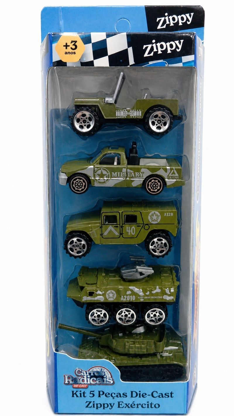 KitCarroExercitoZippyToyscom5Pecas-173259