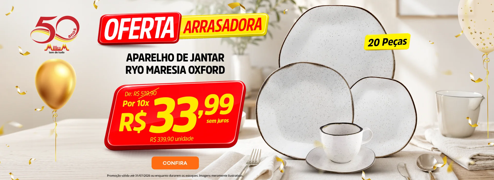 Aparelho de Jantar Ryo Maresia Oxford 20 peças