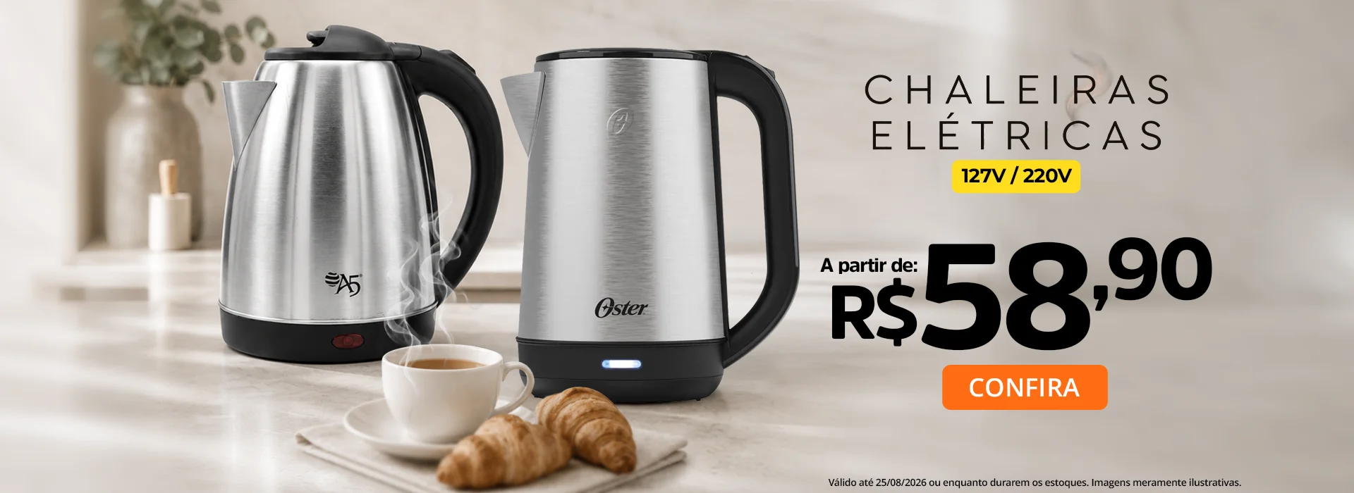 Chaleiras a partir de R$ 58,90